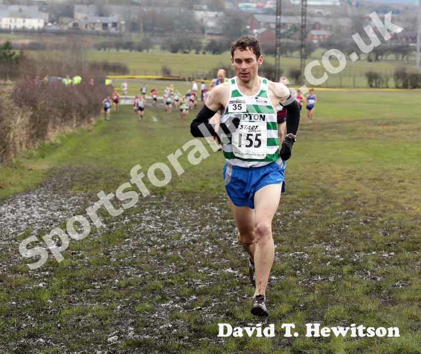 Leader and eventual winner Philip Hinch (Tipton Harriers), BMAF Cross Country, Herrington, Sunderland.